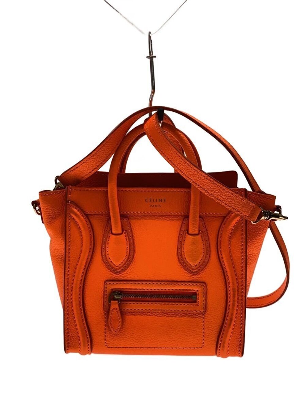 Celine Luggage Shopper Handbag Leather Orange